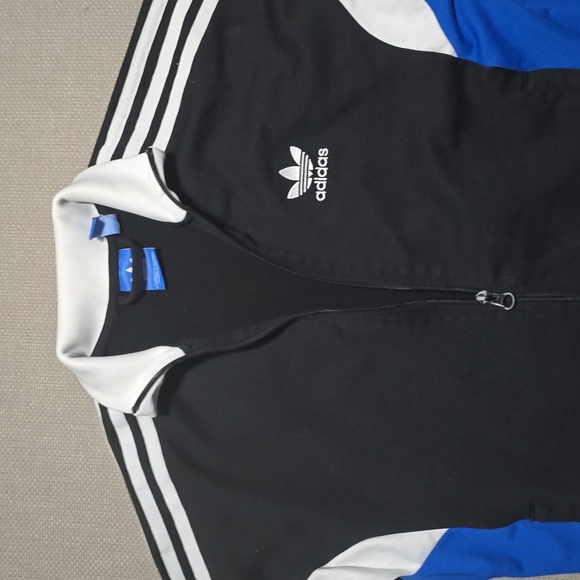 Adidas Track Jacket Youth Size Medium Black,Blue,White - Picture 2 of 15